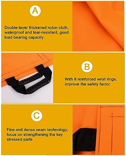 Portable Folding Stretcher with 12 Handles, Durable Nylon Rescue Soft Stretcher for Patient Transport, Emergency Use, Lightweight and Compact Design, Orange 180x70cm