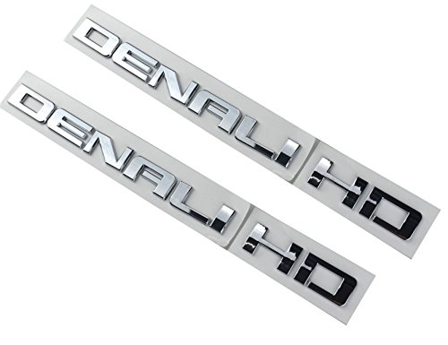 Image of Aimoll 2pcs Chrome Denalihd Denali Hd Nameplate Emblems for Gm 07-16 Yukon Sierra Terrain (Chrome)