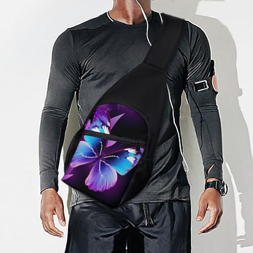Bolso bandolera azul púrpura con diseño de mariposa miniatura 7