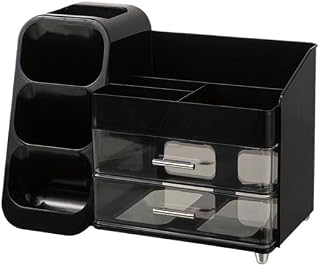 化妆品 NAIGU 储物箱 高档大容量抽屉一体多功能隔层架家居护肤口红, 黑色, 中