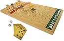 FINENI Original Horse Racing Board Game with Luxurious Metal Horses, 11Pieces & 4Colors (3Gold, 3Silver, 3Black, 2RoseGold), 22” Real Birch Wood Horseracing Game Board, GoldCard&Dice