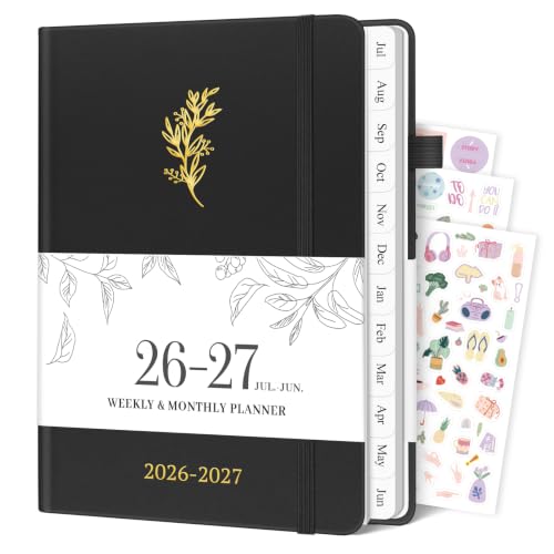 2026-2027 Planner, Weekly and Monthly Calendar with Tabs 5.8"x8.3"