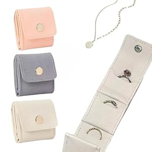 Mini Travel Jewelry Bag With Buckle, Mini Jewelry Travel Case Multifunctional Folding,Portable Jewelry Pouch,Storage For Earrings,Rings,Necklaces,Small Travel Jewelry Case（1PCS Beige