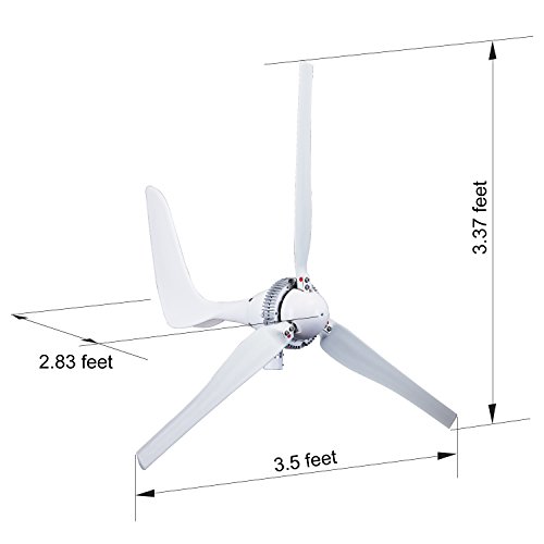 Automaxx Windmill 1500W 24V 60A Wind Turbine Generator kit. Automatic and Manual Braking System DIY Installation, MPPT Controller with Bluetooth Function
