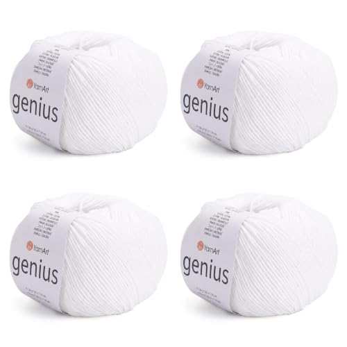 Image of YarnArt Genius Soft Cotton Blend Yarn, 4 Pack (1.76 oz / 174 Yds)