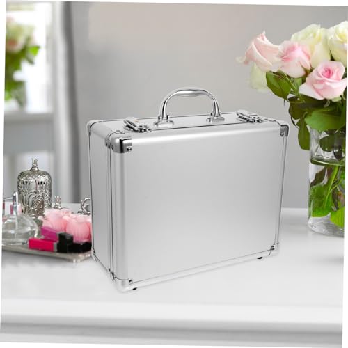 Boîte de rangement outils avec serrure malette portable noire - 5