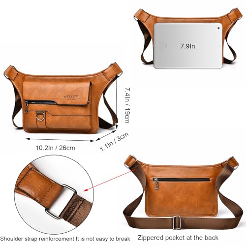 Bolso bandolera de piel para hombre A-QMZL estilo vintage y diseño crossbody para la oficina 6