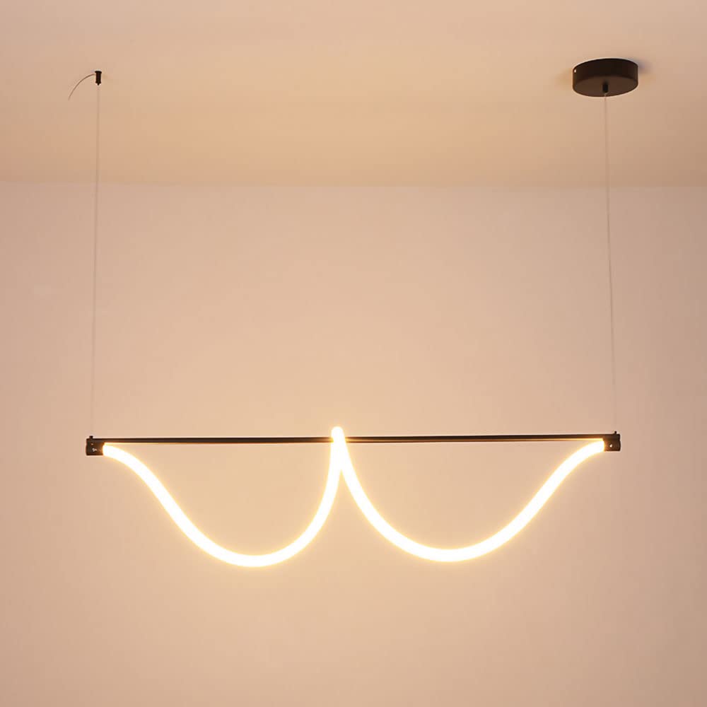Lustre d'îlot de cuisine à ban et plafonnier LED 60W suspendu linéaire moderne