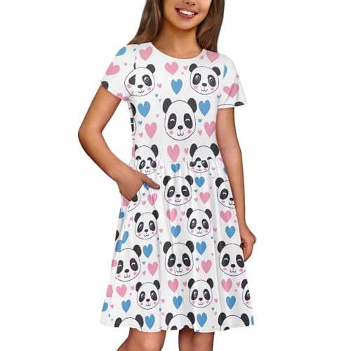 Generic Girls Skater Dress 2-12 Short Sleeve Dress Toddler Girl Clothes Summer4