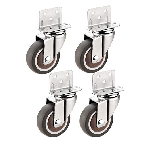 CHLUNZI001 Roulette Pivotante Stand de Fleurs Roue Table à roulettes Roue Muet Attelle Lit bébé Roue Type L Roue Universelle But Général Industrielles Transport (4 sans Frein) Cover