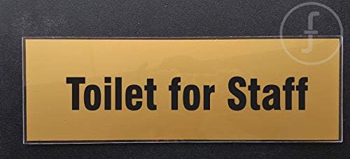 fingerz Toilet for Staff Ladies Gents Laminated Acrylic Glass Hanging Sign Boards Office Home Hospital Signage Medical Collage Gold Black (30 x 10 cm)