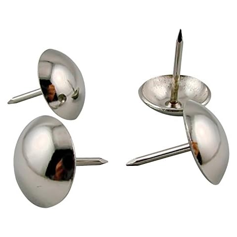 Decotacks® Large Silver Finish Upholstery Nails/Tacks, 1 Inch Large Head Diameter - 20 Pcs [Nickel/Silver Finish] DX0525 Cover