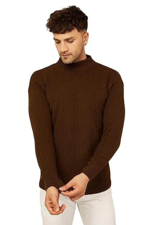 Image of Kvetoo Men High Neck Full Sleeve Winter Woolen Sweater