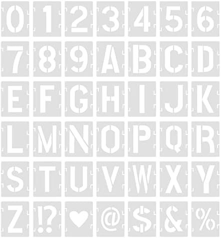 SAVITA 42pcs Letter Stencils, 1 inch Reusable Plastic Letter Number Templates Alphabet Stencils Symbol Numbers Stencils for Painting DIY Art Projects Decoration
