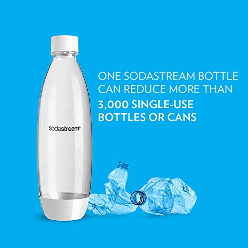Image of sodastream White 1L Slim Carbonating Bottles Twin Pack, Pack of 2