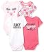 Juicy Couture Baby Girls 4 Pieces Pack Bodysuits, Pink/Watermelon/White, 3-6 Months