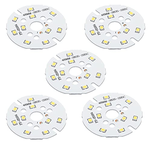Meccanixity Cob Led Light Chip Bead 5W 120Lm 4000-4500K 48Mm 15-17Vdc Energy Saving Bulb For Spotlight Floodlight Replacement Natural White 5Pcs #TOP10