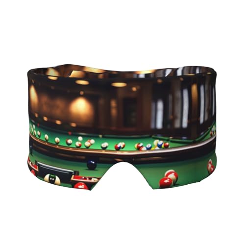 ビリヤードプリント スリープマスク 男女兼用 ソフトアイカバー 防音 スリープ イヤーマフ ヘッドバンド 旅行 昼寝