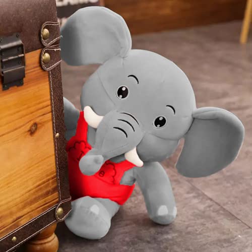 Image of HUG 'n' FEEL SOFT TOYS Elephant Plush - 35Cm Multi-Color Stuffed Animal for Girls, Babies, Home Decor - Best Cartoon Gift for Kids