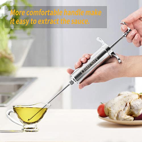 Heavy Duty 304 Stainless Steel Meat Injector Kit With 2-Oz Large Capacity Barrel With 3 Commercial Marinade Needles #TOP3