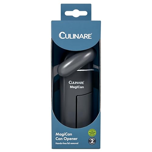 Culinare MagiCan Manual Tin Opener – Stainless Steel Cutting Wheel, Ergonomic Handle for Safe, Easy Can Opening – Lightweight, No Sharp Edges, Grey – Trusted Kitchen Essential