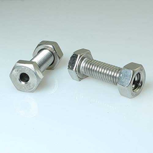 Image of 2pcs Cylindrical Hollow External Hexagon Screw 304 Stainless Steel Lamp Threading Screws Through Hole Bolt M6x20