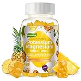 Potassium Magnesium Gummies,High Absorption Magnesium Glycinate,B6,D3,Potassium...