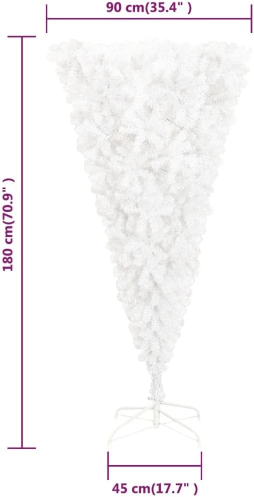 Upside-Down Artificial Christmas Tree with Stand White 6 ft,Christmas Trees-6.82lbs