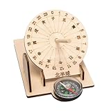 QUILSTM Orologio solare equatoriale in legno, modello scientifico da assemblare, giocattolo educativo Per unico per bambini, regalo per bambini, modello di orologio solare fai da te,