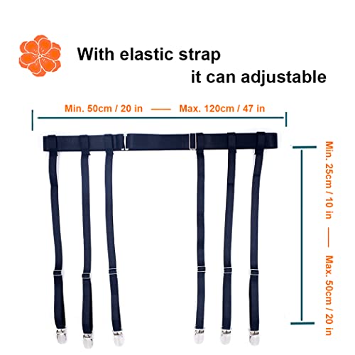 Women Black Simplicity Sexy Suspender Garter Belt 6 Straps For Thigh High Stockings, Metal Clips #TOP1