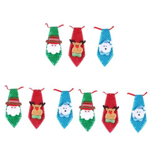 VALICLUD 9 Piezas lazos de navidad niños lazos pequeño corbata de navidad corbatas para niños objetos decorativos de lentejuelas adornos navideños adulto decoraciones