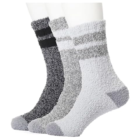 Jsimmotd Fuzzy Socks Super Soft,Cozy Soft Fluffy Cute Slipper Socks Sleeping Warm Socks For Women And Men(Dark grey/Celadon/Dusty blue) Cover