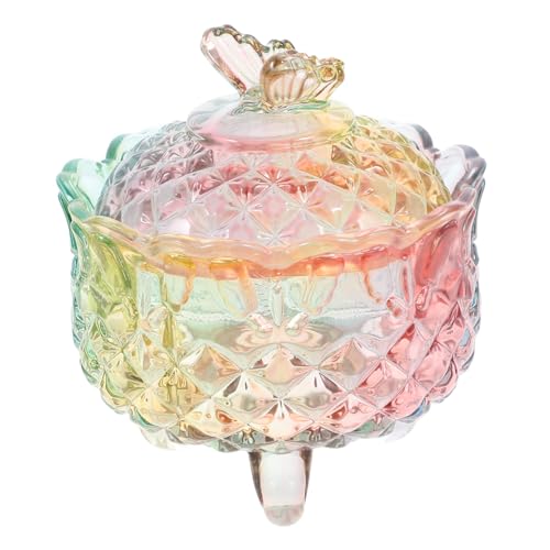 Healifty Tarro de Vidrio con Tapa para Contenedor Transparente Compacto y Portátil para Dulces Joyas y Decoración Almacenamiento Versátil para Cocina Oficina y Eventos