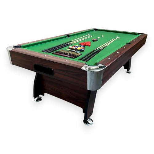image for SIMBASHOPPING 8 Foot Pool Table Modern Billiard Table with Green Felt,
