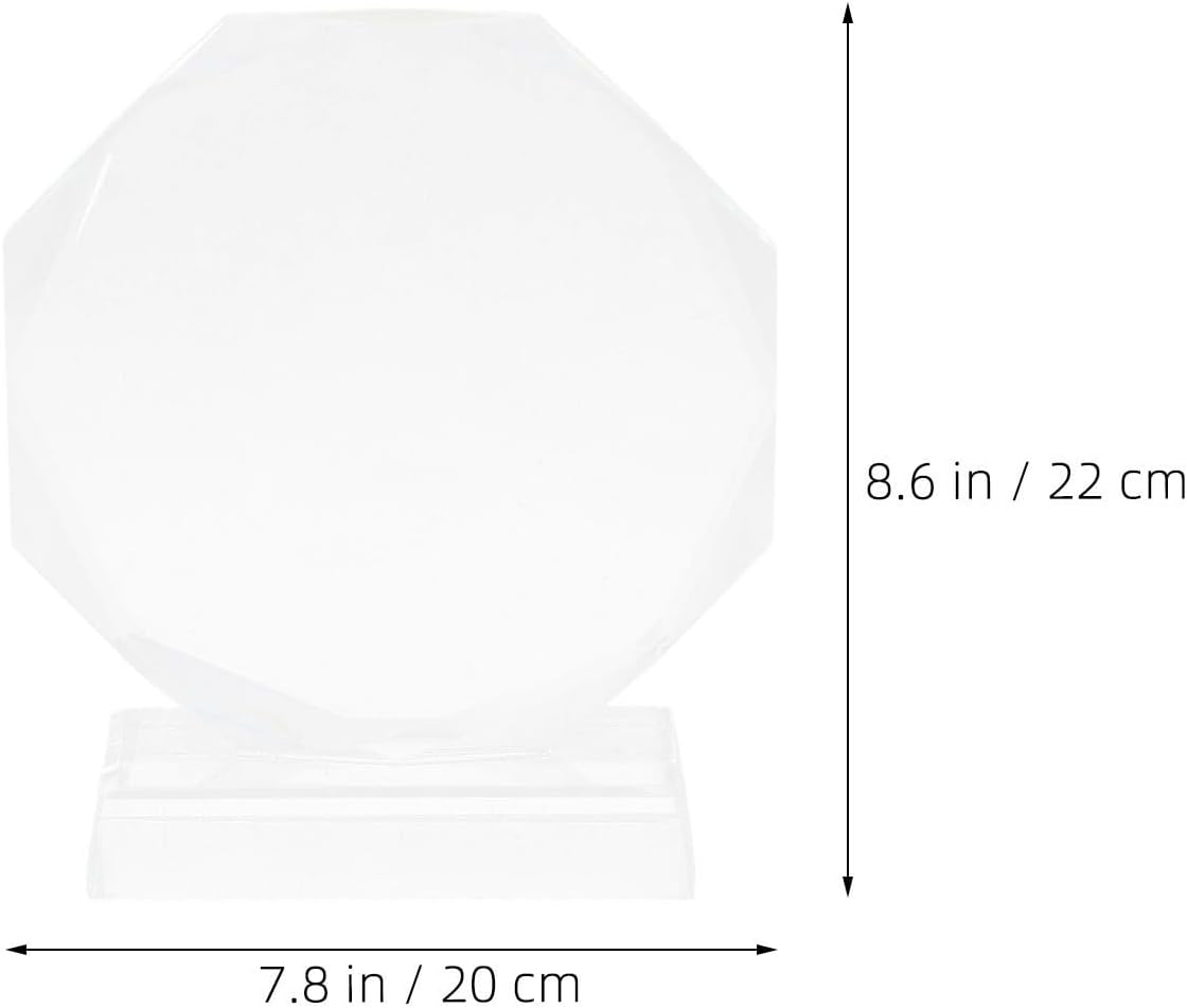 Crystal Octagon Trophy Award for Commemorative Display and Recognition | Tabletop Plaque, 8.65x7.86x1.77 Inches, Elegant Design, Portable Form, Fine Craftsmanship