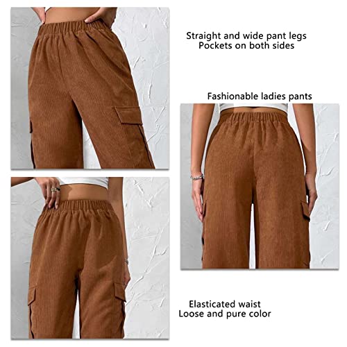 Calças Femininas, Calças Femininas de Cintura Alta Com Pernas Largas, Respiráveis ​​para a Vida Diár
