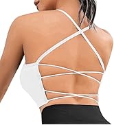 Adisputent Sport BH Damen Gepolstert Bustier mit Polstern Nahtlose Basic Ribbed Bras Ohne Bügel Ä...