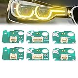 smelihomiy 6Pcs Lemon Yellow DRL Angel Eyes LED Boards Set Compatible for B-W*M F30 LCI 3 Series 330i 340i 320 2016-2018, Yellow Angel Eye LED Module Boards Set Replaces 63117419610 63117419615