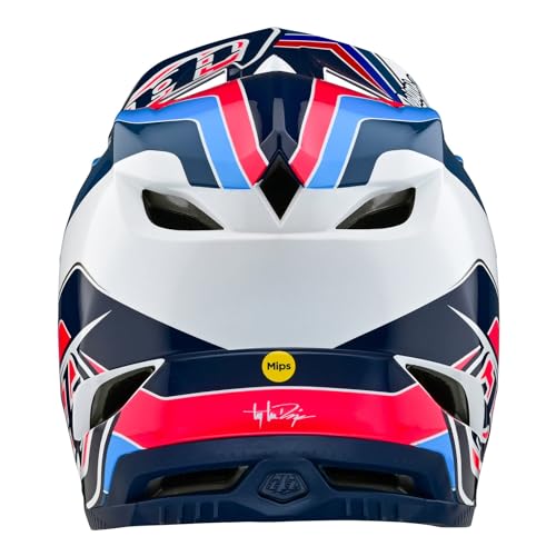 Troy Lee Designs D4 Polyacrylite Helmet, Qualifer Blue/White, XL