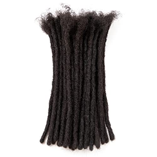 Teresa 0.4Cm & 0.8Cm Width 100% Human Hair Dreadlock Extensions For Men/Women/Kids, Full Hand-Made Locs Extensions Human Hair (6 Inch/70 Strands,Natural Black) #TOP2