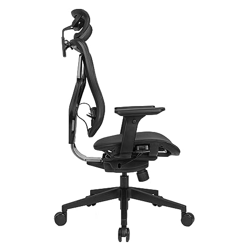 Cadeira Office DT3 Unic-M ergonomica revestimento Vintex-I™, braços reguláveis, apoio lombar almofad