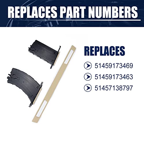 Portavasos retráctil beige para BMW E90 E91 E92 E93 (3 piezas) miniatura 3