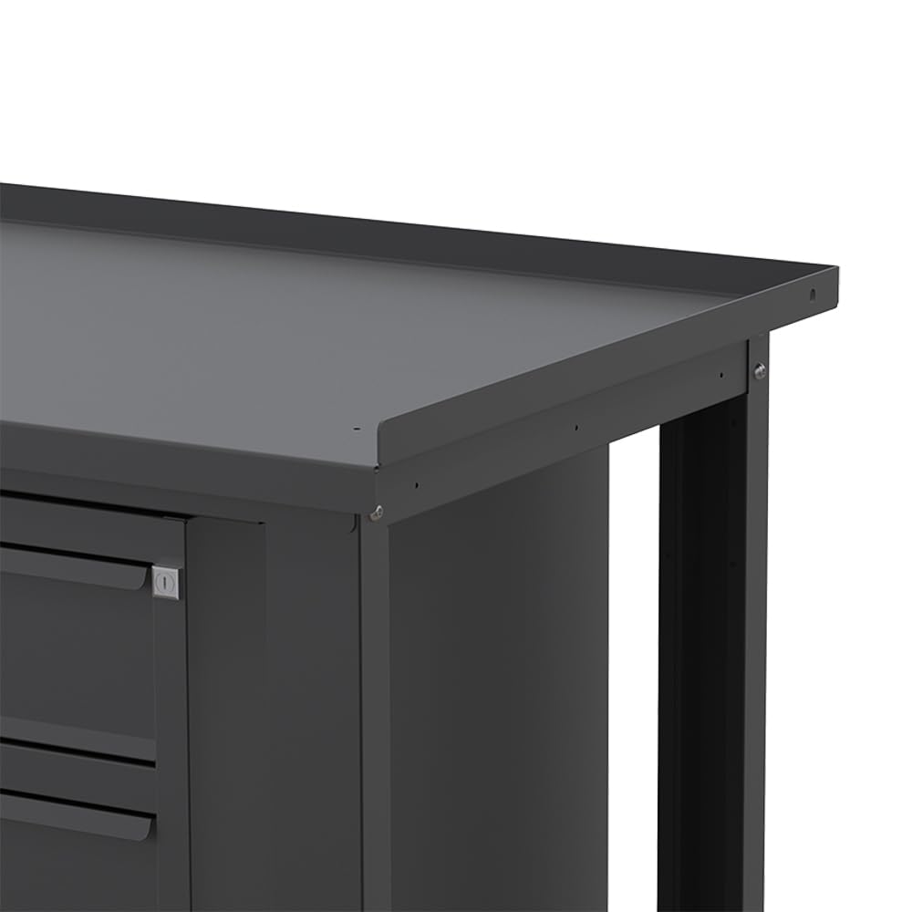 SOGI X3N_108A - Banco de trabajo de 1,5 m - tablero de acero - 3 + 3 cajones - gris antracita