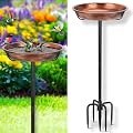 Gtongoko Metal Bird Bath for Outdoors, 34" Tall Bird Bath with 12" Removable Bowl, Heavy Duty 5-Prong Stable Base, Easy-to-Clean Heavy Duty Birdbath & Bird Feeder for Garden, Patio, Yard