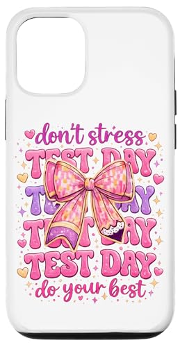 Don't Stress Pencil Coquette Bow Rock The Test Testing Day Case for iPhone 12/12 Pro