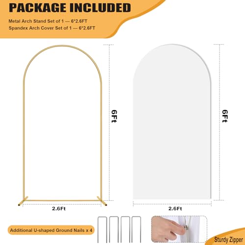 Soporte Arco y Funda 6FT con Clavos y Cubierta Blanca miniatura 4