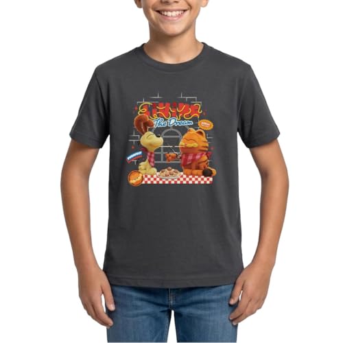 T-shirt Garfield Le Film imprimé Odie et spaghettis vêtement ado coton