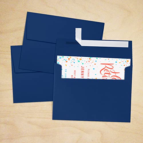 Luxpaper A7 Invitation Envelopes | Peel & Press | 5 1/4" X 7 1/4" | Navy Blue | 80Lb. Text | 50 Qty #TOP6