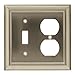 Brainerd 64171 Architectural Single Toggle Switch/Duplex Wall Plate / Switch Plate / Cover satin nickel