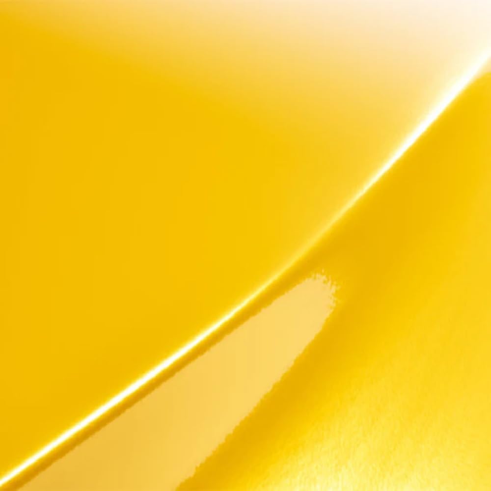 Vinyl Wrap, Yellow Gloss G25 Sunflower - 0.5" to 8" Wide, up to 75ft Long – Air Release Technology for Chrome Delete, Car Detailing, Home and DIY Proje cts (2 Inches x 75FT)
